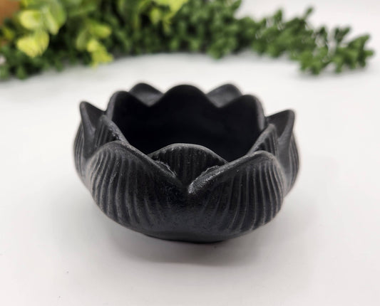 Shungite Lotus Candle Holder Figurine