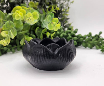 Shungite Lotus Candle Holder Figurine