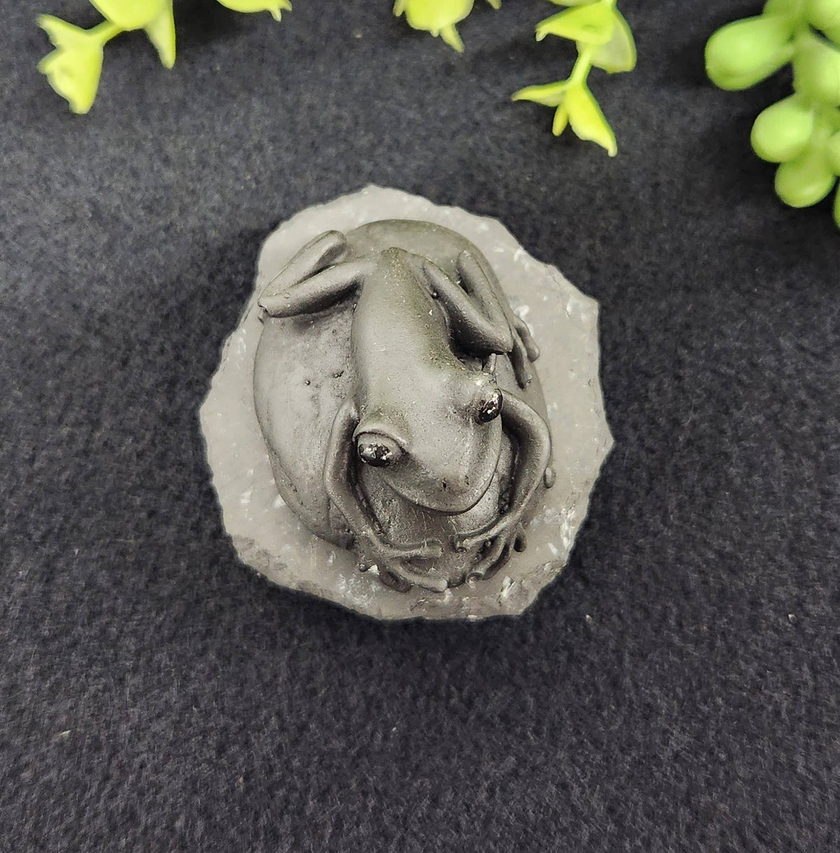 Shungite Frog Figurine